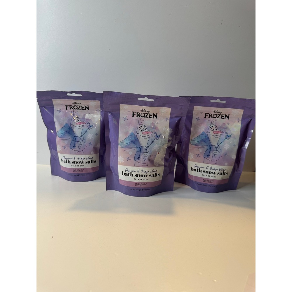 Disney Frozen Olaf Bath Snow Salts Set‎ of 3 Jasmine Indigo Violet Sealed